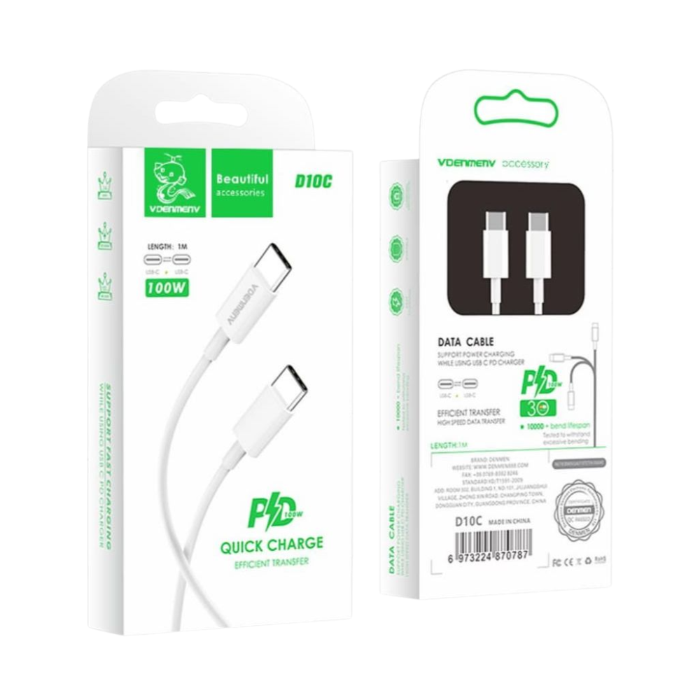 VDENMENV D10C Charging Cable 2M C TO C
