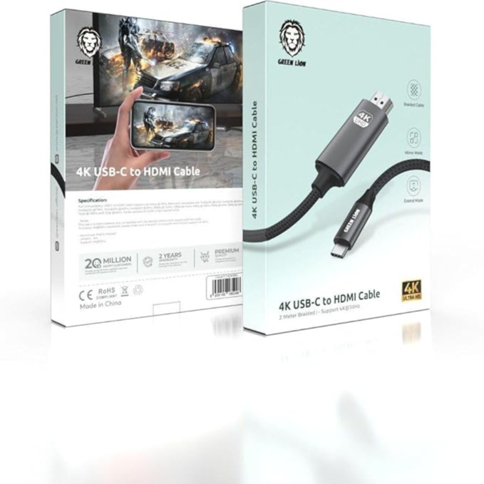 Green Lion Usb-C To Hdmi Cable 4K 2M