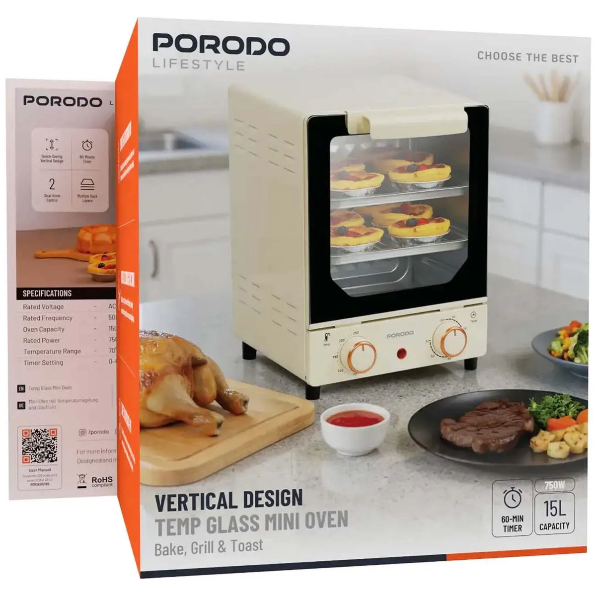 Porodo Mini Oven with Smart Heat Distribution