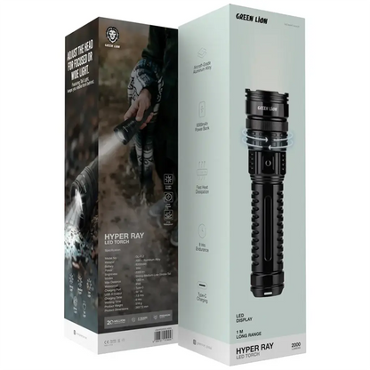 Green Lion Hyper Ray Pro 3000Lm - Black Torch Light