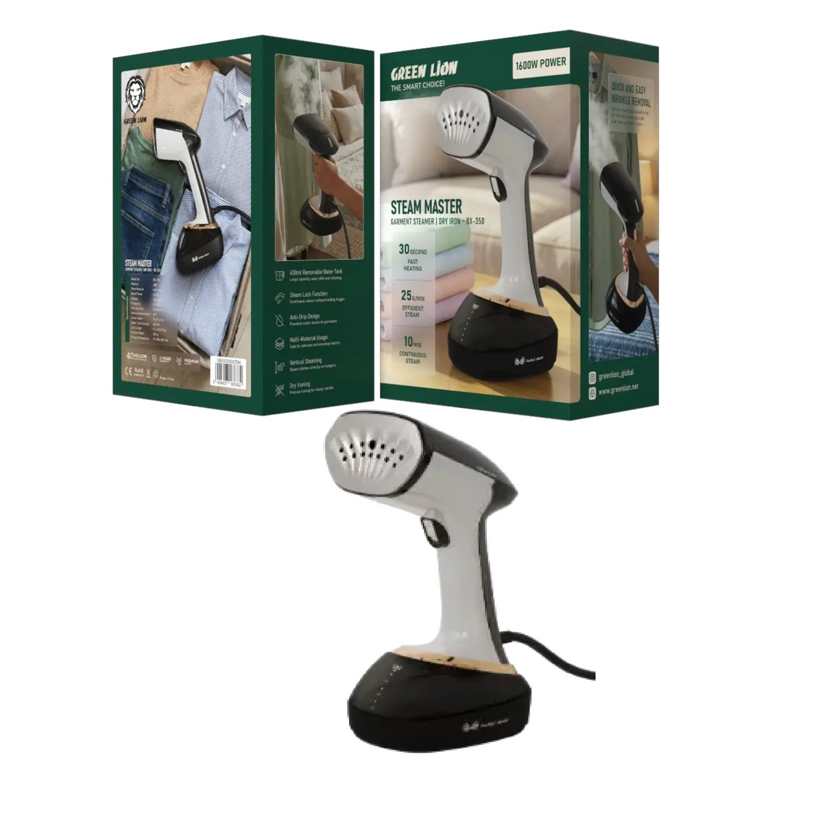 Green Lion Steam Master Garment Steamer 1600wb Bx-350