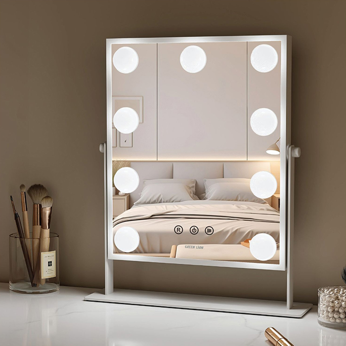 Green Lion Glam Shine Makeup Mirror 9 Led Lights -White