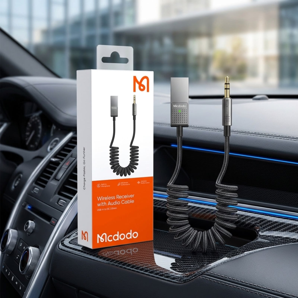 Wireless Receiver With Audio Cable Adapter USB-A to DC 3.5MM