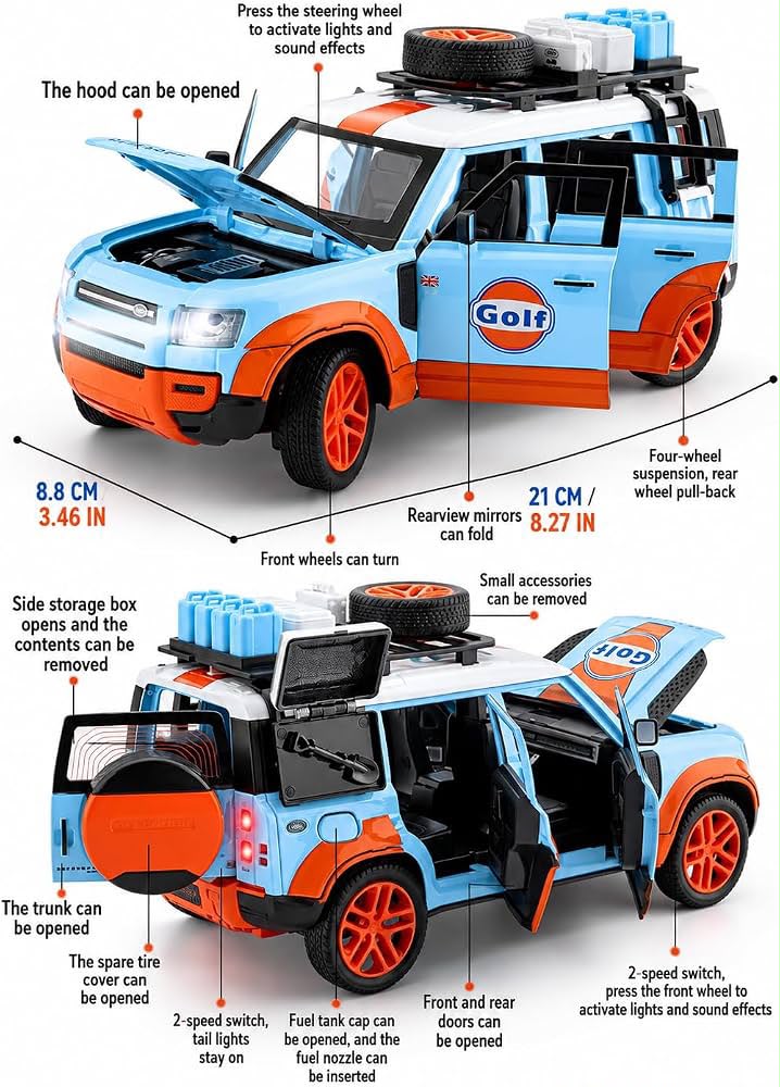 Die-Cast Land Rover Defender Gulf Edition Car