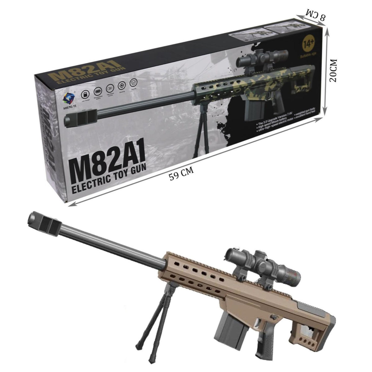 Toy Gun - Orbeez Gel Blaster Toy Gun M82A1 – Electric Water Bead Toy Rifle With