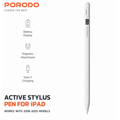 Porodo Wireless Digital Magnetic Stylus Pencil For Ipad
